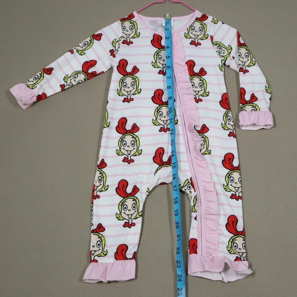 Cindy Lou Who Baby Girls Ruffle Sleeved Onesie - Size‎ 12-18M